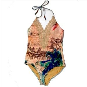 Anthropologie Swim Lace Front Mailot One Piece